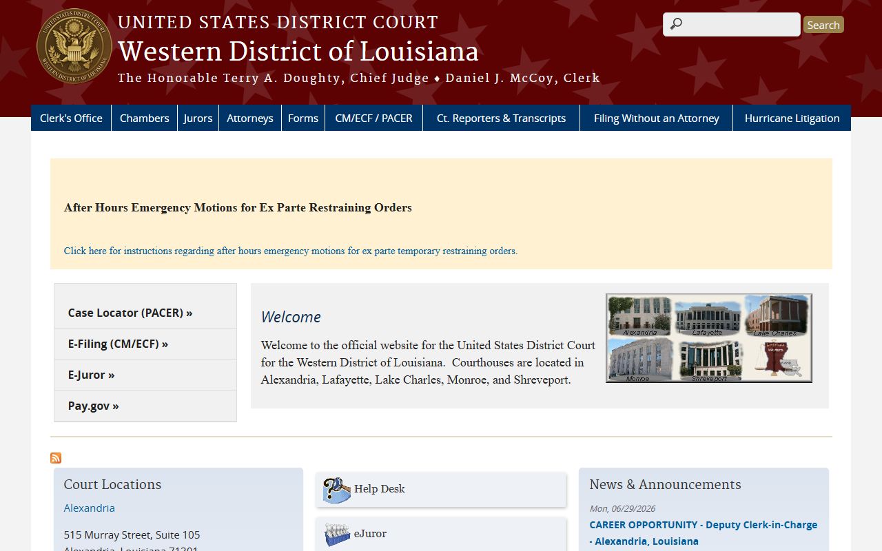 West Carroll Parish District Court federal U.S. District Court Western District of Louisiana source