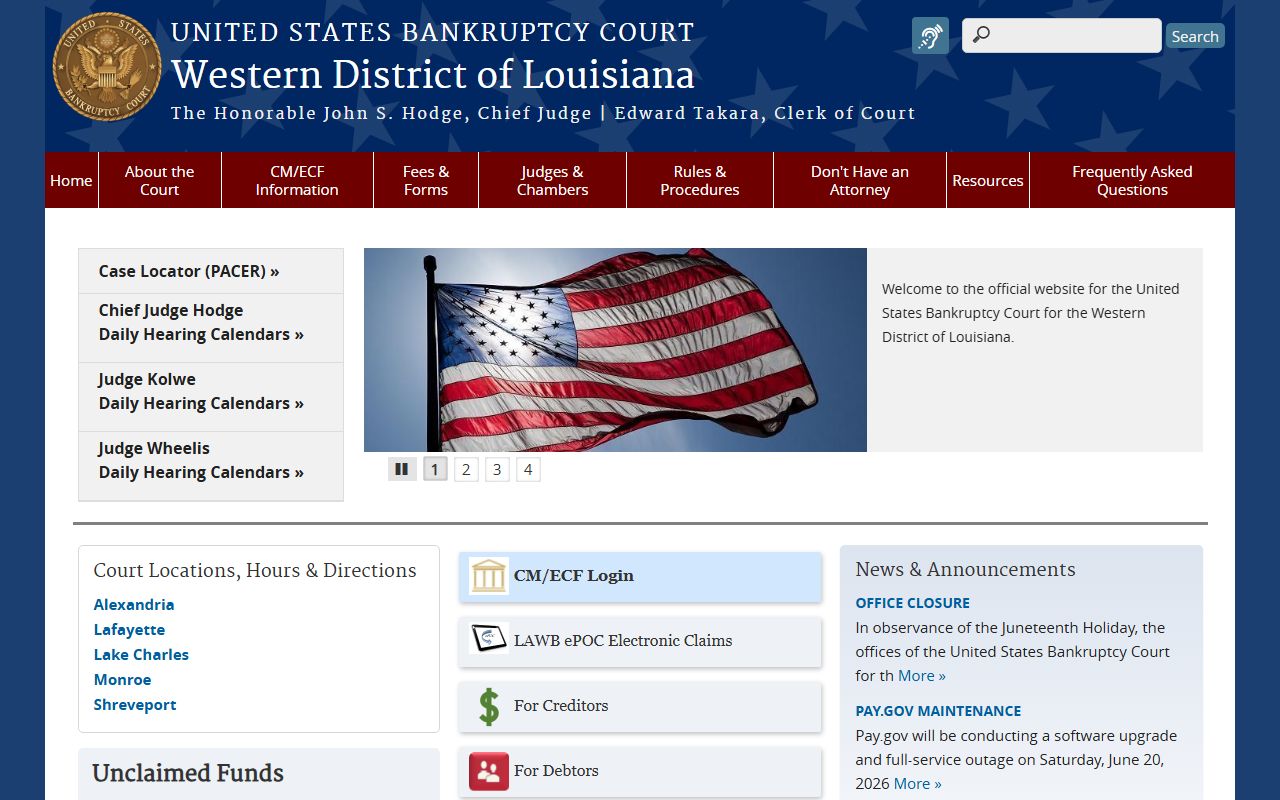 West Carroll Parish District Court federal bankruptcy court source