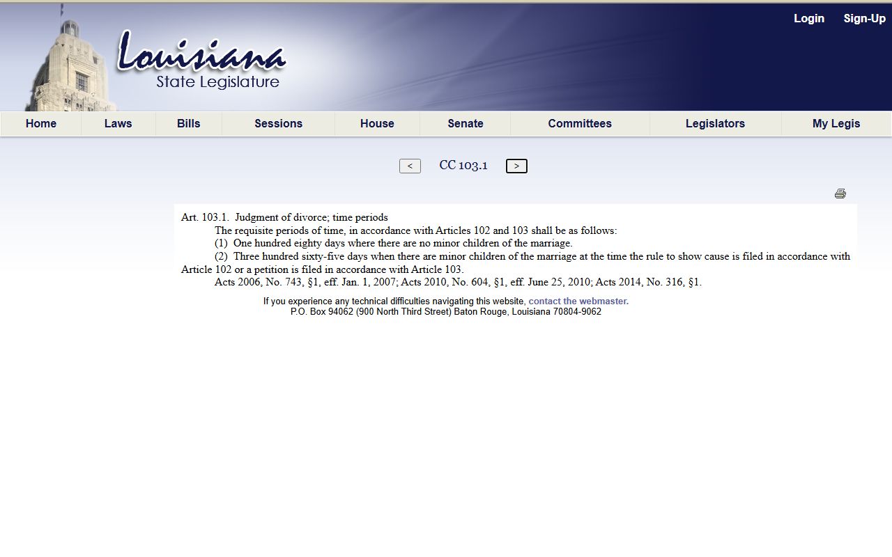 West Carroll Parish probate records Louisiana Civil Code Article 103.1 source